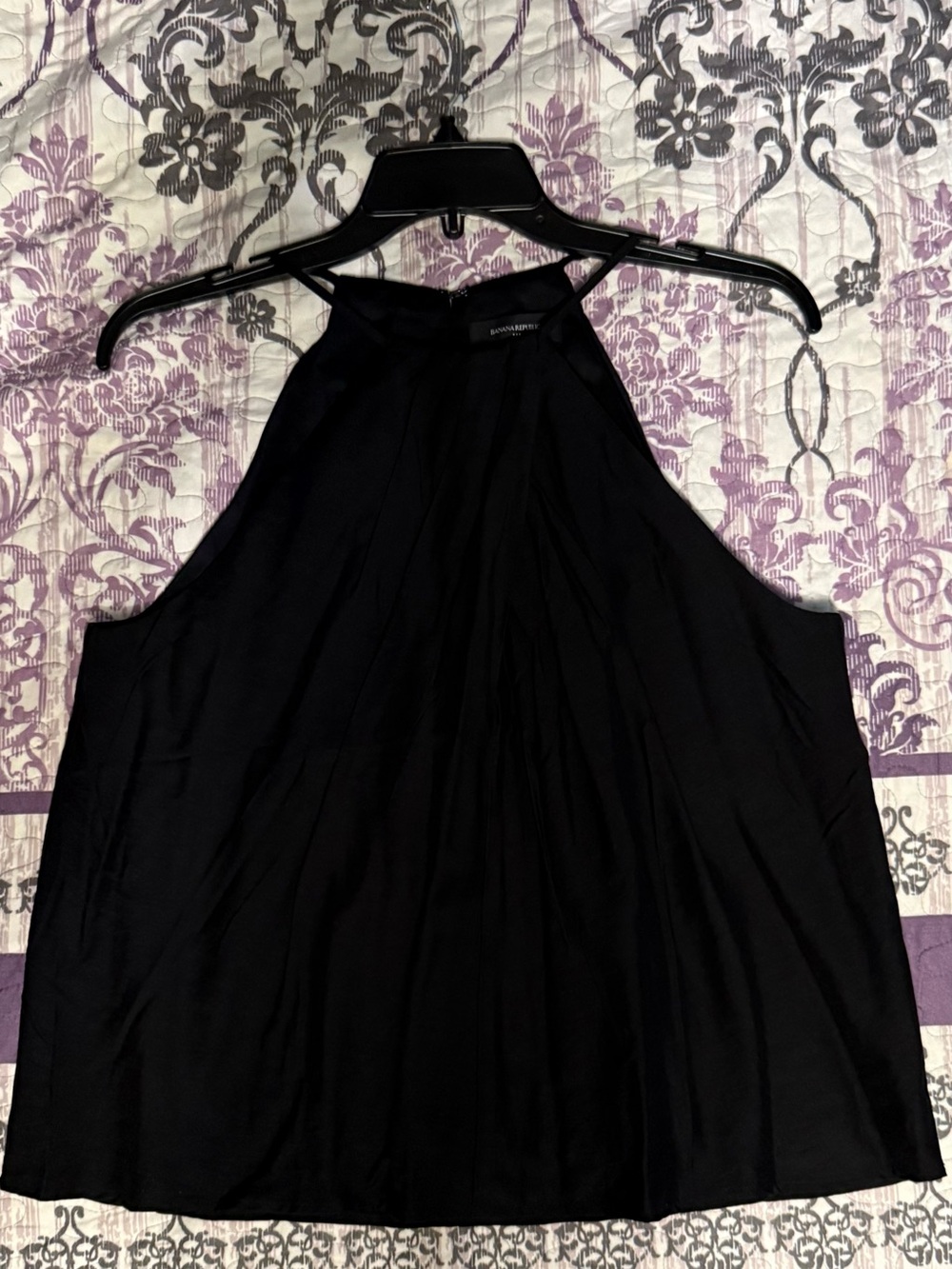 Banana Republic Factory Black Linen Halter With Liner